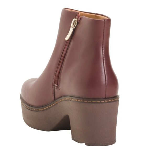 FITFLOP NWB Sz 9 Oxblood Leather Pilar Ankle Boots - Picture 8 of 12